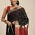 Black woven art silk saree with blouse