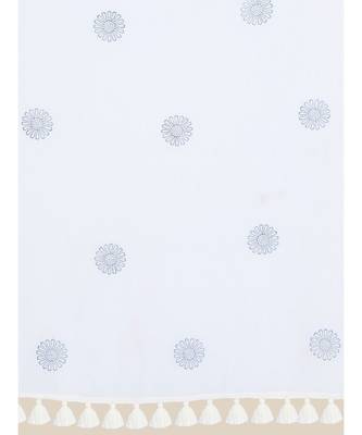 Suta White  Blue Handblock Printed Saree 4