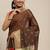 Brown woven art silk saree with blouse