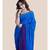 Suta Blue  Purple Pure Cotton Solid Saree
