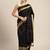 Black woven art silk saree with blouse