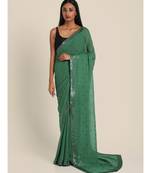 Suta Green Mirror Work Embellished saree
