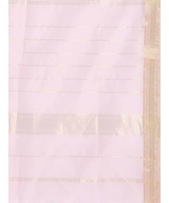 Suta Women Pink  Silver-Toned Solid Cotton Silk Saree 4