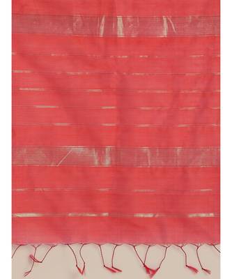 Suta Orange  Gold-Toned Maheshwari Silk Saree 4
