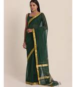 Suta Women Green  Gold-Toned Cotton Silk Saree