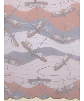 Suta Beige  Brown Abstract Printed Organza Saree 4