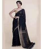 Suta Black  Gold-Toned Zari Pure Cotton Saree