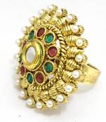 Multicolour Bridal Polki Ring