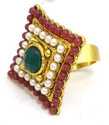 Multicolour Bridal Polki Ring