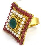 Multicolour Bridal Polki Ring