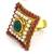 Multicolour Bridal Polki Ring