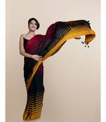 Suta Black  Red Striped Pure Cotton Saree