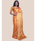 Suta Mustard Yellow Cotton Zari Saree