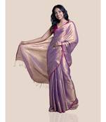 Suta Purple  Pink Zari Saree