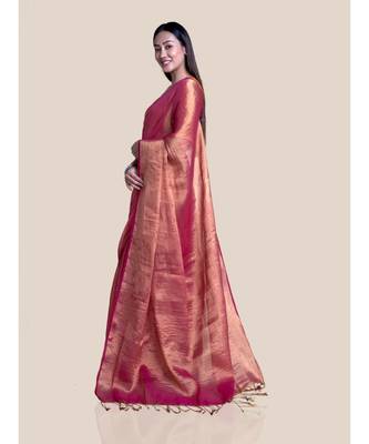 Suta Red  Gold Zari Saree 2