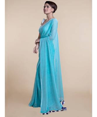 Suta Light Blue Cotton Modal Saree 5