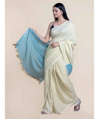 Suta Women Yellow And Grey Mul Cotton Saree 1