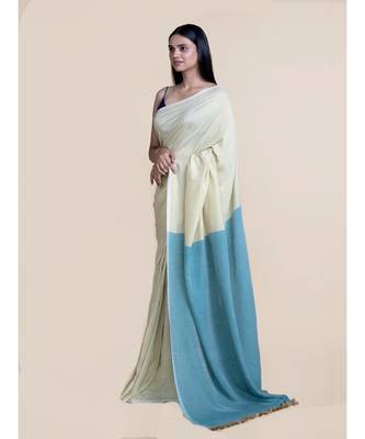 Suta Women Yellow And Grey Mul Cotton Saree 5