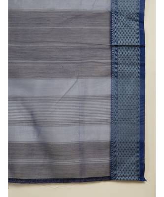 Suta Blue  Grey Silk Cotton Saree 2