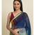 Suta Blue  Yellow Colourblocked Zari Saree
