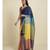 Suta Blue  Yellow Colourblocked Zari Saree