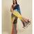 Suta Blue  Yellow Colourblocked Zari Saree