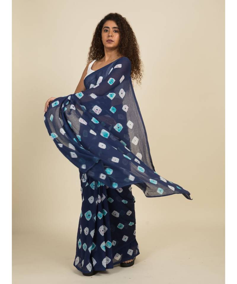 Suta Multicolored Shibori Cotton Saree