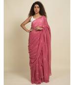 Suta Pink  White Shibori Cotton Saree