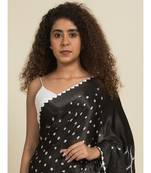 Suta Black  White Bandhani Printed Saree