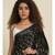 Suta Black  White Bandhani Printed Saree
