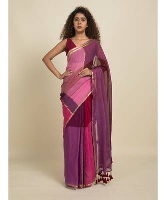 Suta Multicolour Checked Mul Cotton Saree 4