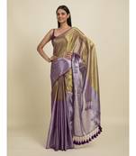 Suta Purple  Gold-Toned Zari Saree