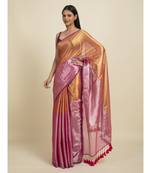 Suta Red  Pink Zari Cotton Saree