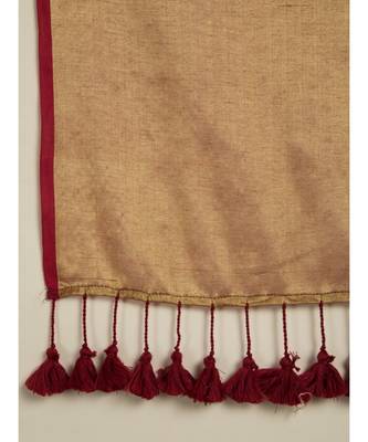 Suta Pink  Gold-Toned Silver Solid Cotton Zari Saree 2