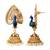 Gold Plated Blue and White Blooming Peacock Earrings for Women