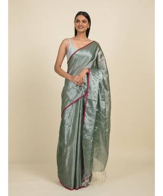 Suta Green  Magenta Saree 1