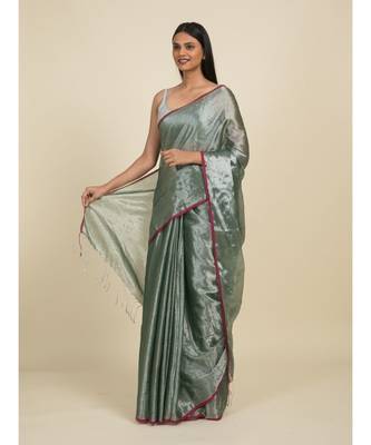 Suta Green  Magenta Saree 2