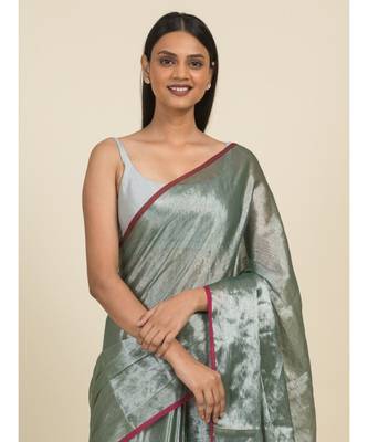 Suta Green  Magenta Saree 4