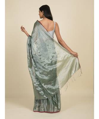 Suta Green  Magenta Saree 5