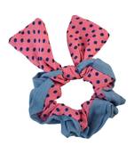 Polka Dot Pink Fabric Hair Rubber Band for Women