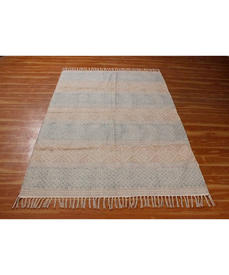 5x10 Ft Rug For Guest Room Area Rug Hand Made Cotton Dhurrie Boho Kilims Throw Rug Flat Woven