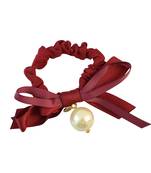 Plain Maroon Fabric Hair Rubber Band for Women