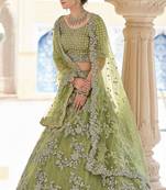 Olive green Color Base Lehenga Choli With soft Dupatta