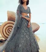 Gorgeous grey Color Designer Lehenga Choli With Soft net dupatta