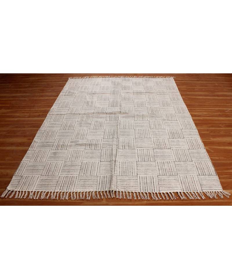 5x5 Ft Hand Block Printed Cotton Dhurrie Area Rug Boho Kilim Lounge Decorative Carpet