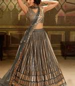 Beautiful grey lehenga Choli Sequins Work with Soft Net Dupatta