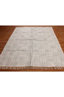 7x7 Ft Hand Block Printed Cotton Dhurrie Area Rug Boho Kilim Lounge Decorative Carpet