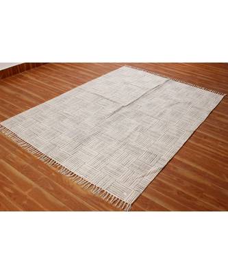 10x10 Ft Hand Block Printed Cotton Dhurrie Area Rug Boho Kilim Lounge Decorative Carpet 2