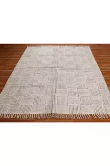 11x11 Ft Hand Block Printed Cotton Dhurrie Area Rug Boho Kilim Lounge Decorative Carpet