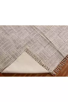 2.6x10 Ft Hand Block Printed Cotton Dhurrie Area Rug Boho Kilim Lounge Decorative Carpet